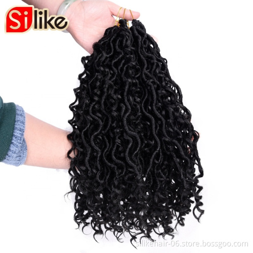 faux locs hair extensi14 inch Goddess Faux Locs Crochet Braids Afro Soft Braiding Wavy Hair Extensions Goddess faux locs Crochet